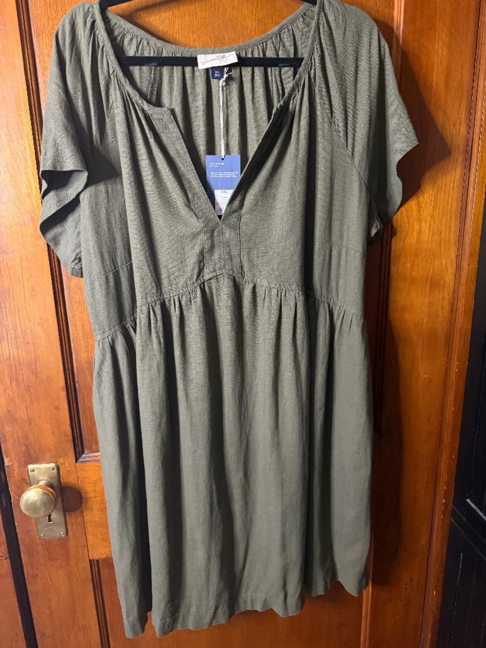 WOMEN'S UNIVERSAL THREAD, LINEN/RAYON TUNIC XXL GREEN